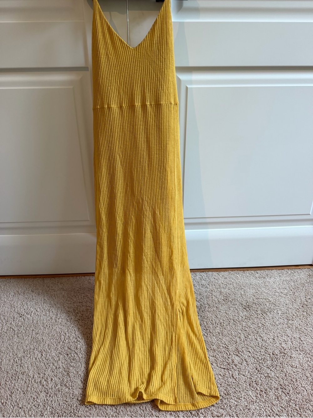 Express Yellow Ribbed dress - Women's Lightweight Summer dress